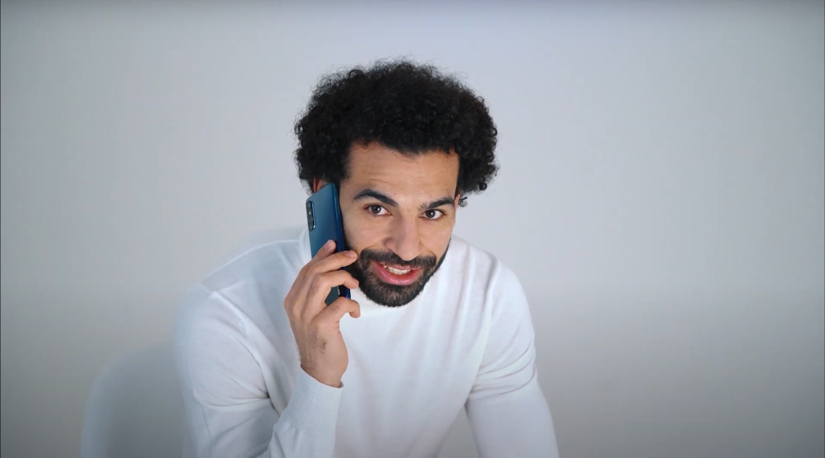 Mohamed Salah on the phone